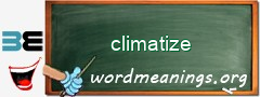 WordMeaning blackboard for climatize